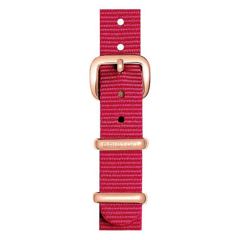 Raspberry NATO Strap 12 mm, 230 mm Length, Rose Gold PVD Buckle - Briston