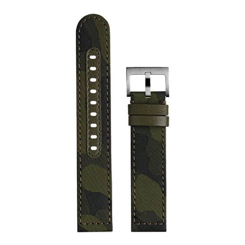 Khaki Field Green Camouflage Textile Watch Strap H690705123 - Hamilton