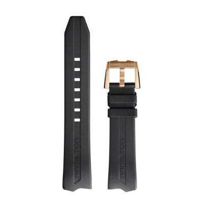 Hamilton Ventura Black Rubber Watch Strap H690245109 - Hamilton