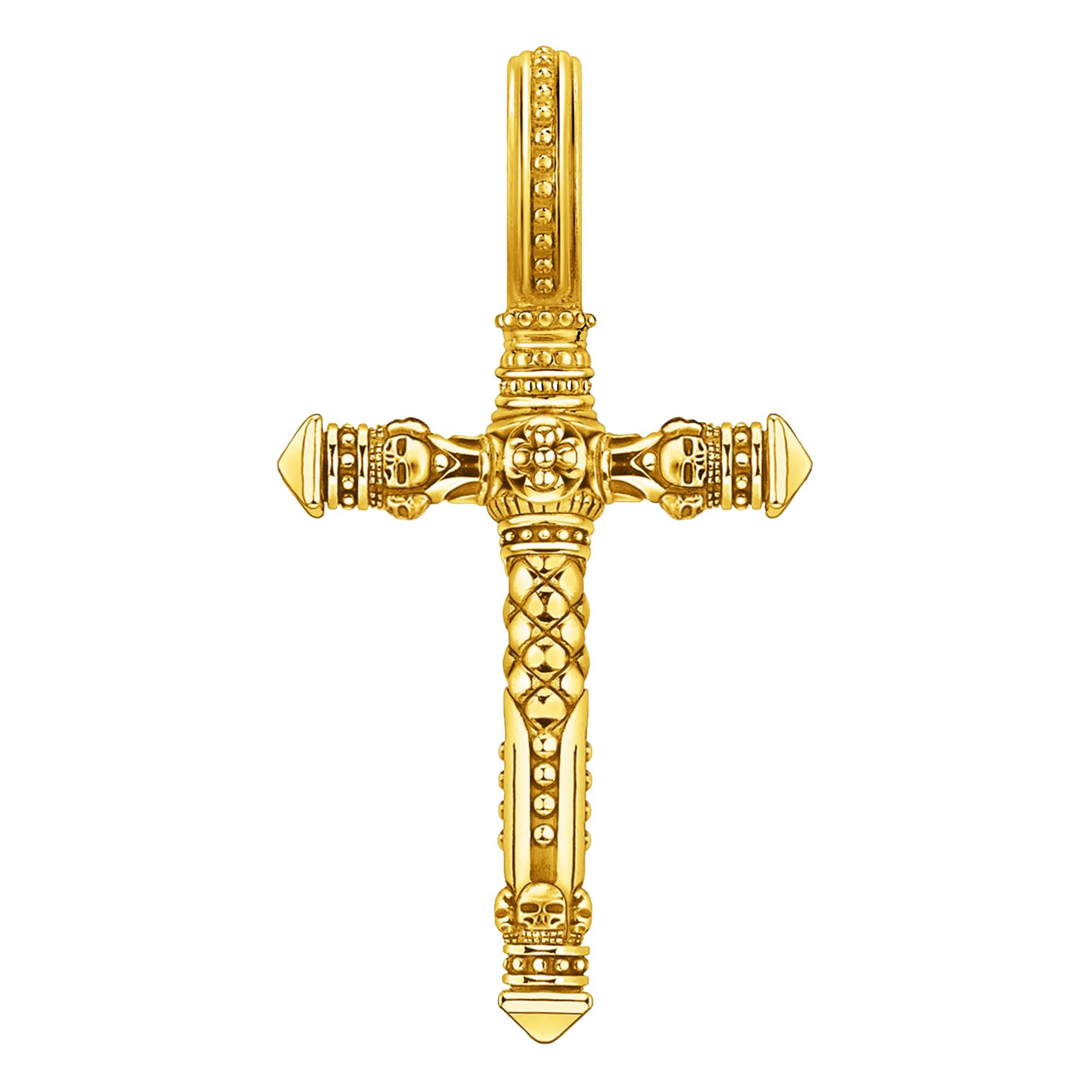 THOMAS SABO Pendentif Croix Argent 925 Plaqué Or Jaune 18K - 35 Mm - PE503-413-39 Design Rock & Chic