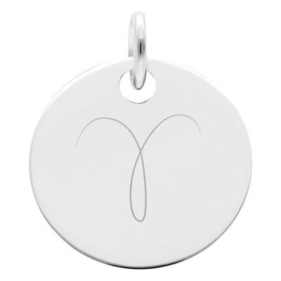 Médaille Zodiaque Bélier en Argent 925, Diamètre 19 mm - Lumiosa