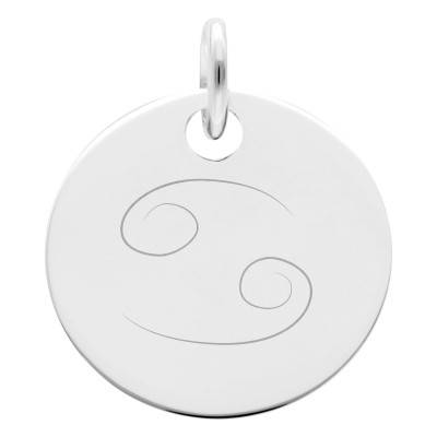 Médaille Zodiaque Cancer en Argent 925, Diamètre 19 mm - Lumiosa