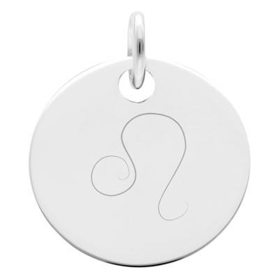 Médaille Zodiaque Lion en Argent 925, Diamètre 19 mm - Lumiosa