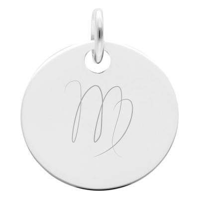 Médaille Zodiaque Vierge en Argent 925, Diamètre 19 mm - Lumiosa