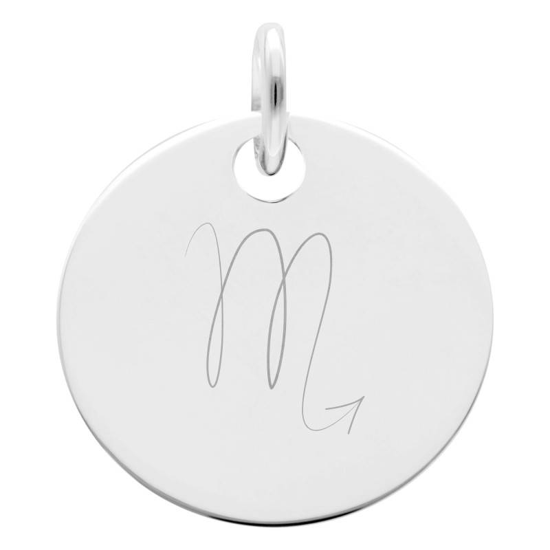 925 Silver Scorpio Zodiac Symbol Medal, 19 mm - Lumiosa