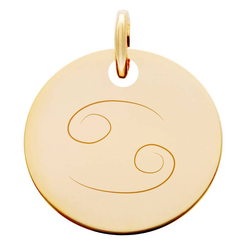 Yellow Gold-Plated Cancer Zodiac Medal 19 mm - Lumiosa