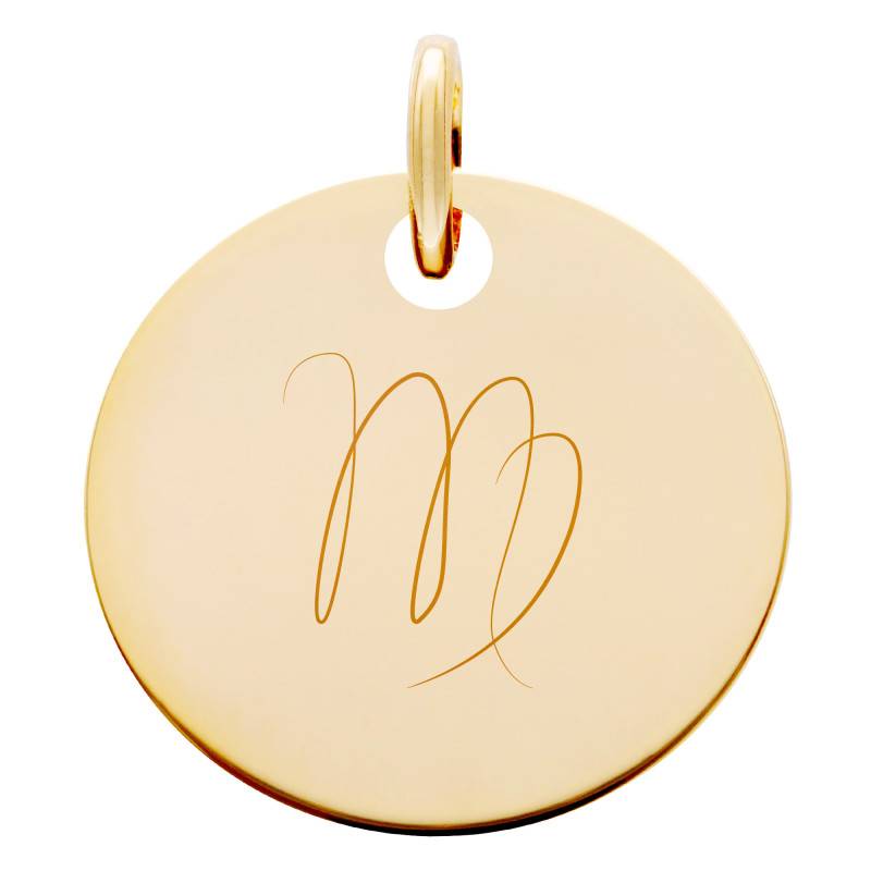 Yellow Gold-Plated Virgo Zodiac Medal 19 mm - Lumiosa