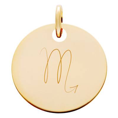 Médaille Zodiaque Scorpion Plaqué Or Jaune, Diamètre 19 mm - Lumiosa