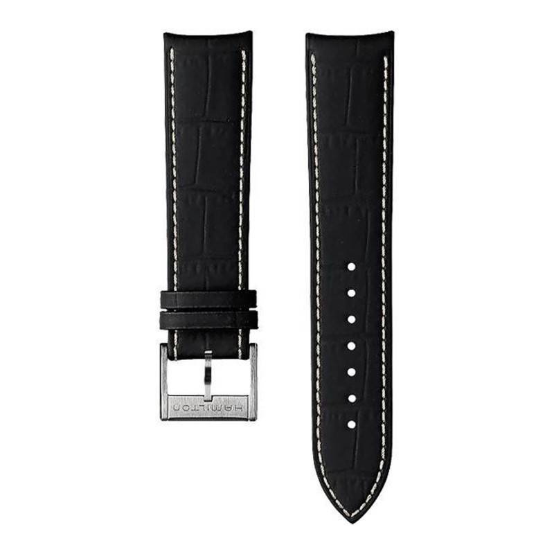 Jazzmaster Black Leather Watch Strap 22mm H6003751051 - Hamilton