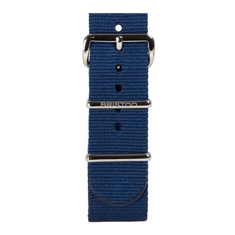 Navy Blue 20mm NATO Strap, Length 245mm, Steel Buckle - Briston