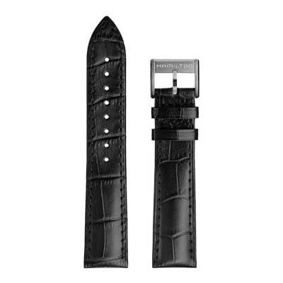 Jazzmaster Black Leather Wall Clock Strap H690425105 - Hamilton