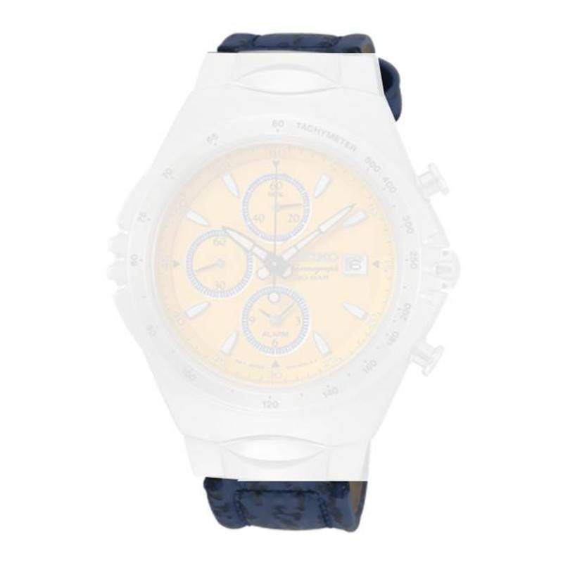 Blue Shark-Embossed Leather 24mm Watch Strap L0KJ111J0 - Seiko
