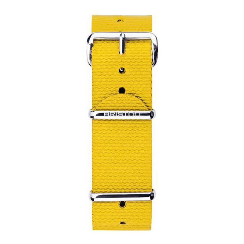 Yellow 20mm NATO Strap, 280mm Length, Steel Buckle - Briston