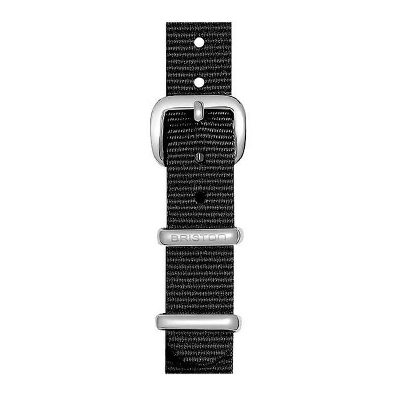 Black NATO Strap 12mm, Length 230mm, Steel Buckle - Briston