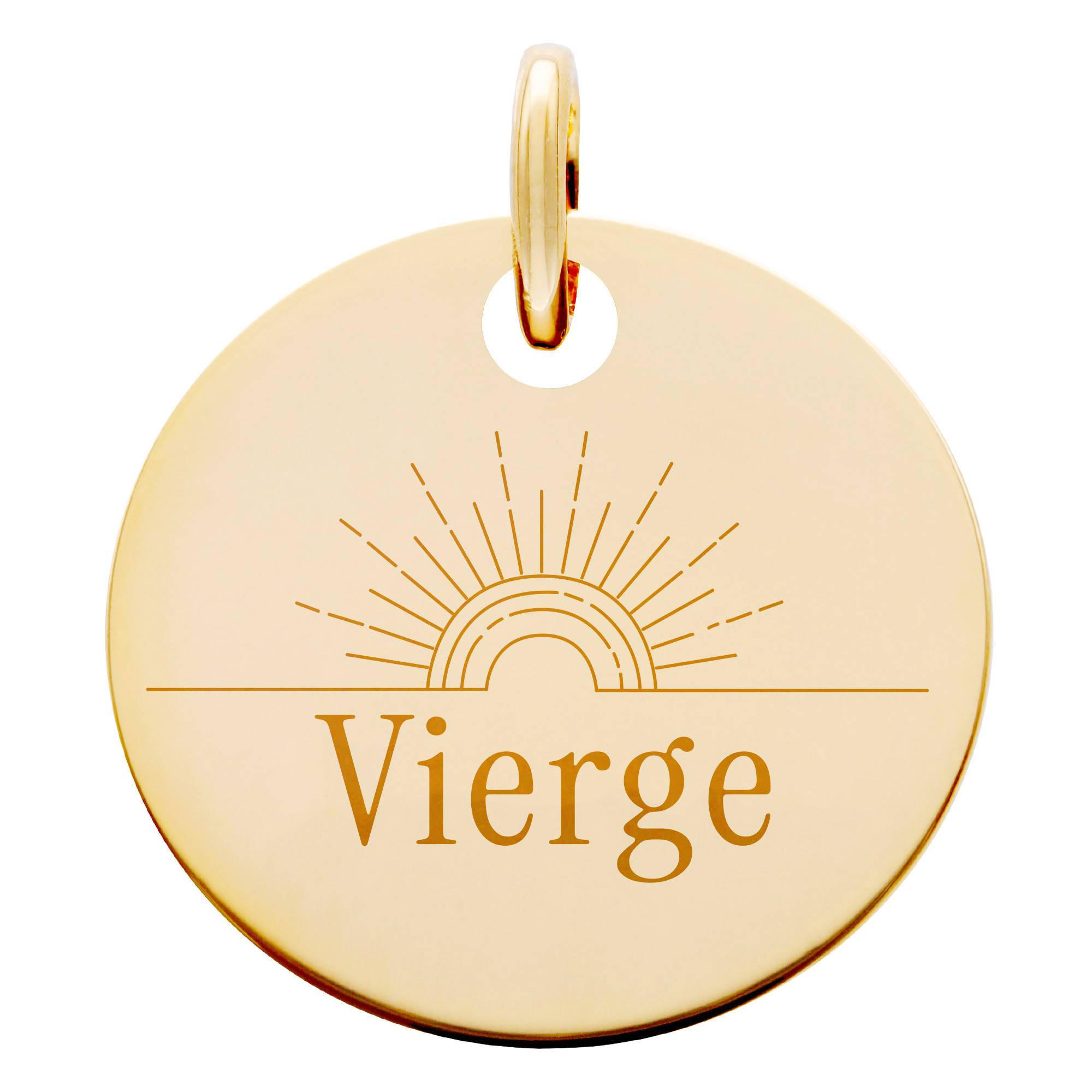 Pendentif Médaille Zodiaque Vierge Plaqué Or – Bijou Élégant Et Raffiné