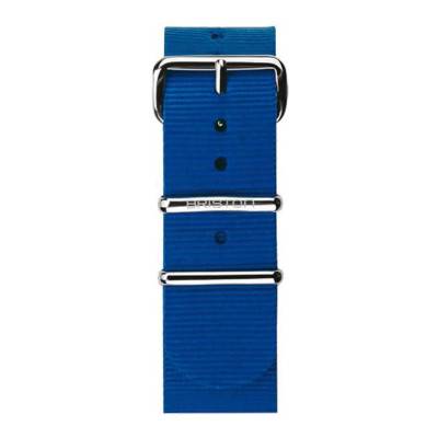 Electric Blue 20mm NATO Strap, 245mm Length, Steel Buckle - Briston