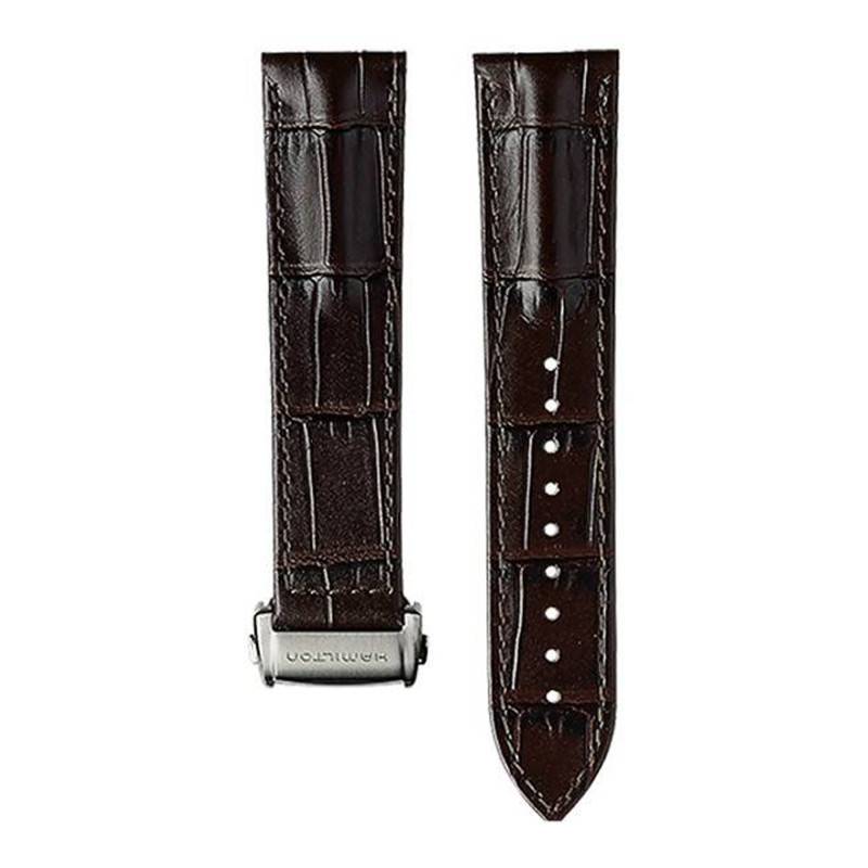 Brown Calfskin Leather Jazzmaster Watch Strap 22mm H6004251021 - Hamilton
