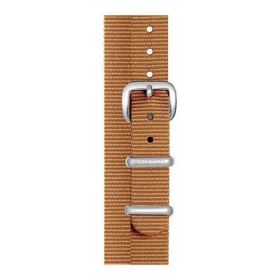 Bracelet Nato Double Tour 12 mm Moutarde, Longueur 390mm, Boucle PVD or rose - Briston