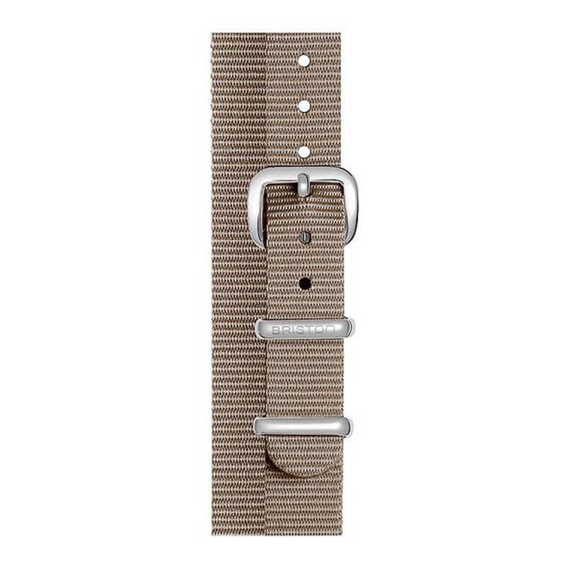 Taupe NATO Strap 12mm, Length 390mm, Steel Buckle - Briston
