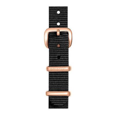 Bracelet Nato 12 mm Noir, Longueur 230mm, Boucle PVD or rose - Briston