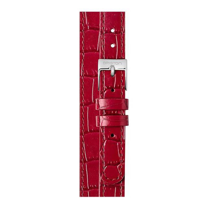 Bordeaux Double-Wrap Leather Strap 12mm, Length 350mm, Silver Buckle - Briston