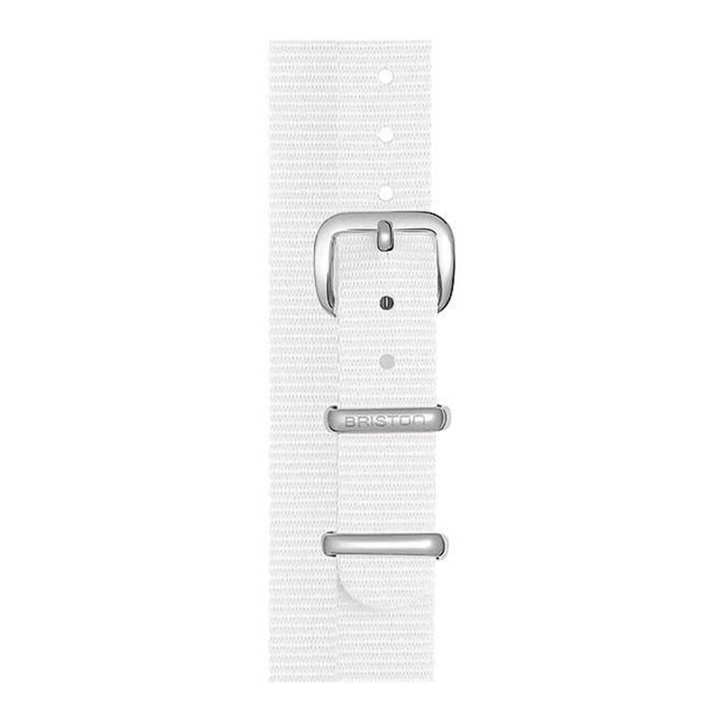 White NATO Strap 12mm, Length 390mm, Steel Buckle - Briston