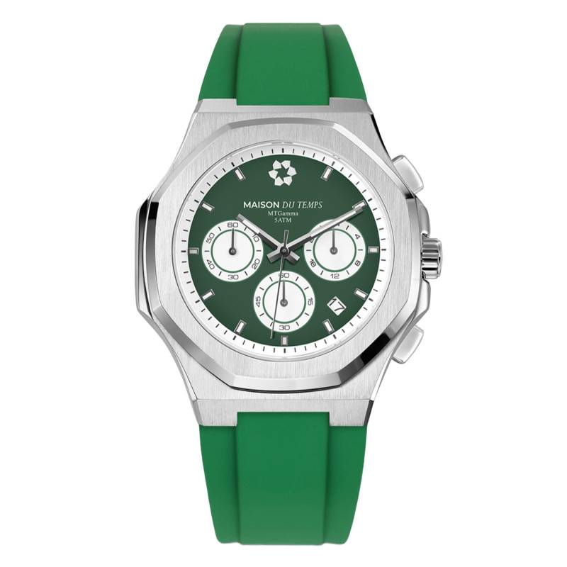 MTGamma Watch Chronograph Green Silicone Green - Maison du Temps