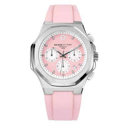 Montre MTGamma Chronographe Rose Silicone Rose - Maison du Temps