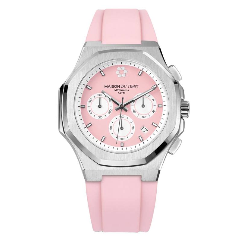 MTGamma Pink Silicone Chronograph Watch - Maison du Temps