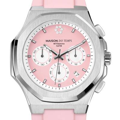 Montre MTGamma Chronographe Rose Silicone Rose - Maison du Temps