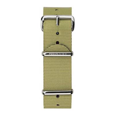 Khaki 20mm NATO Strap, 280mm Length, Steel Buckle - Briston
