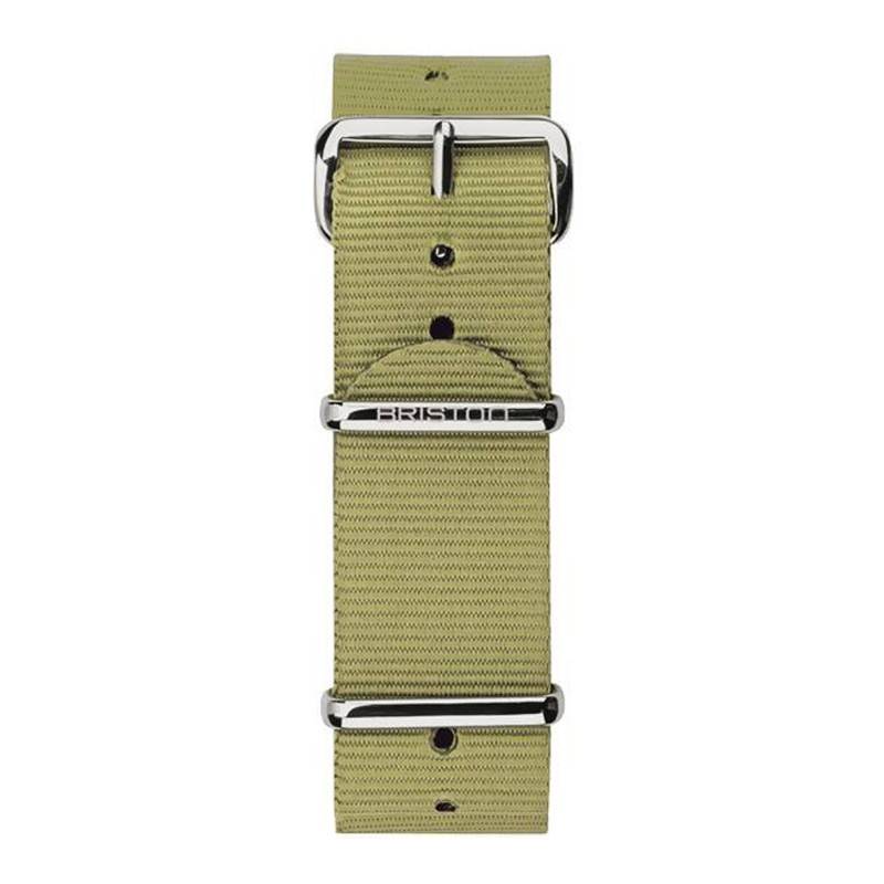 Khaki 20mm NATO Strap, 280mm Length, Steel Buckle - Briston
