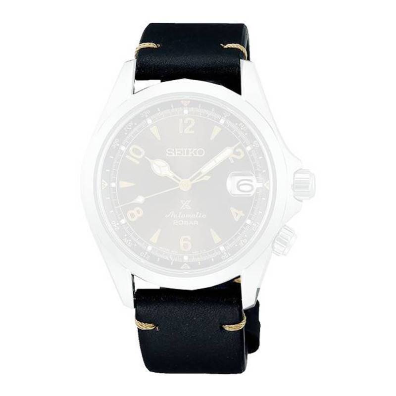 Black Leather 20mm Watch Strap L0LN013J0 - Seiko