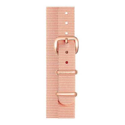 Bracelet Nato Double tour 12 mm Rose poudré, Longueur 390mm, Boucle PVD or rose - Briston