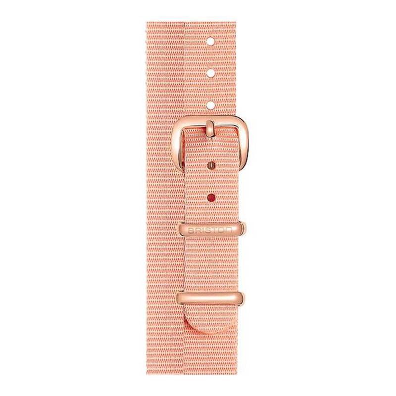 Dusty Pink Double-Wrap NATO Strap 12 mm, 390 mm Length, Rose Gold PVD Buckle - Briston