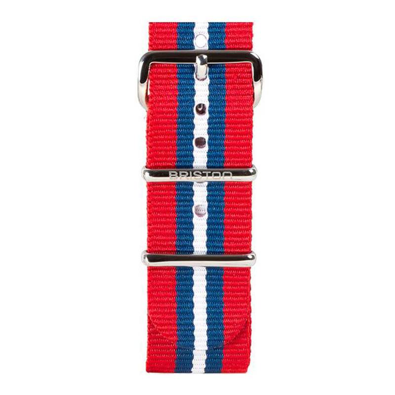 Red/Blue/White NATO Strap 280 mm - Briston