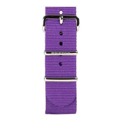 Purple NATO Strap 20mm, Length 245mm, Steel Buckle - Briston