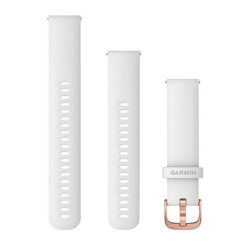 White Silicone Rose Gold Buckle Quick Release Watch Strap 010-12924-10 - Garmin