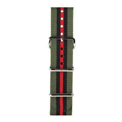 Khaki/Black/Red NATO Strap 280 mm - Briston