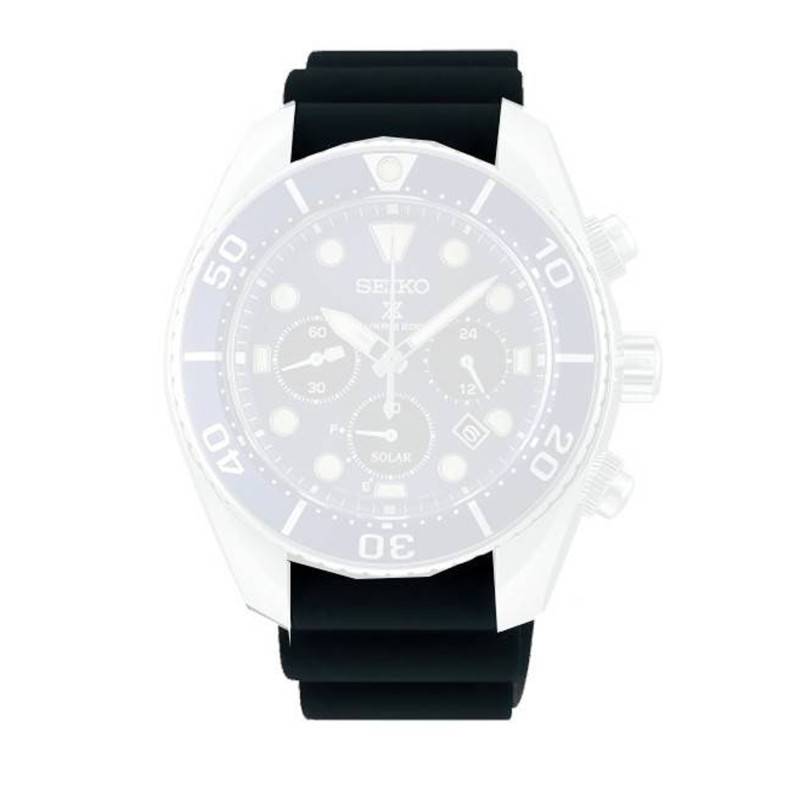 Black Silicone Watch Strap 20mm R047011J0 - Seiko