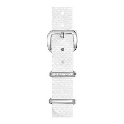 Bracelet Nato 12mm White, Longueur 230mm, boucle acier - Briston