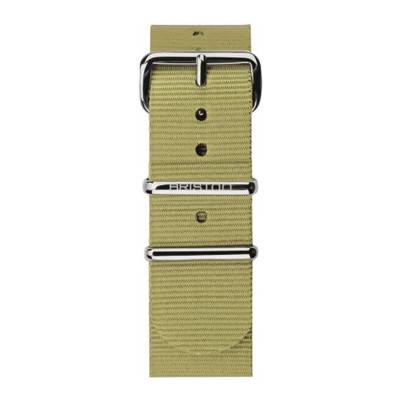 Khaki 20mm NATO Watch Strap, Length 245mm, Steel Buckle - Briston