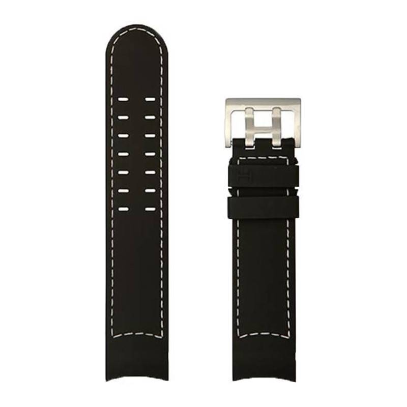 Khaki Black Rubber 22mm Watch Strap H691776106 - Hamilton