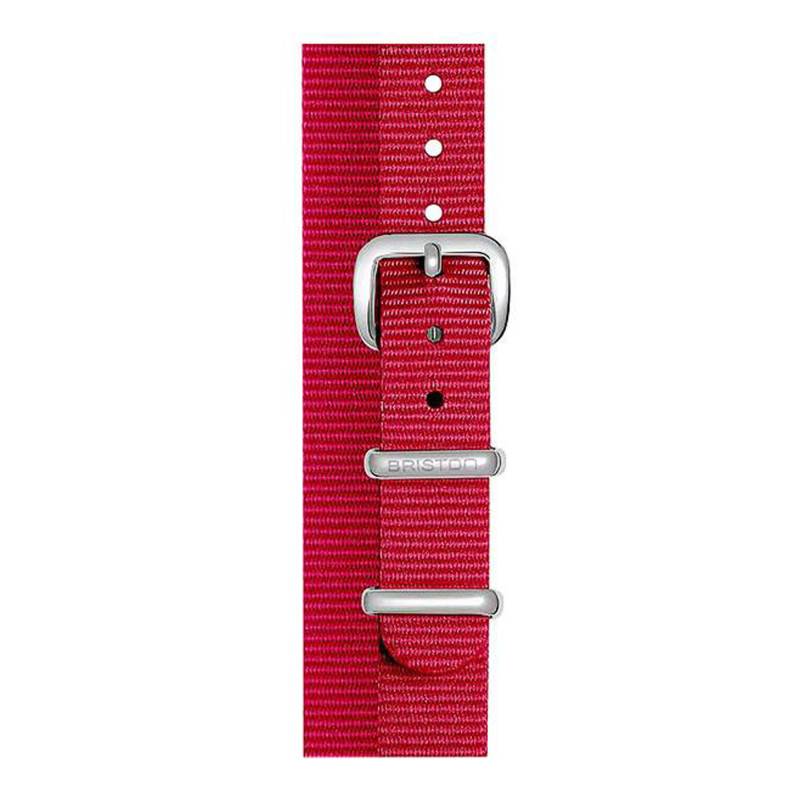 Raspberry NATO Strap 12mm, Length 390mm, Steel Buckle - Briston
