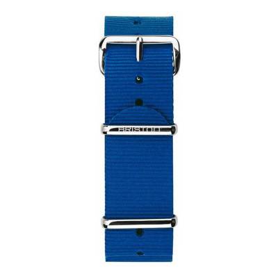 Electric Blue 20mm NATO Strap, 280mm Length, Steel Buckle - Briston