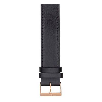 Bracelet Noir Cuir Classic Noir Or Rose NLC20B 20mm - Briston