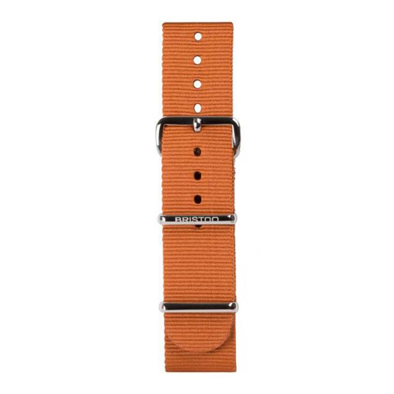 Brown 20 mm NATO Strap, Length 245 mm, Steel Buckle - Briston