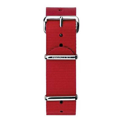 Red 20mm NATO Strap, 280mm Length, Steel Buckle - Briston