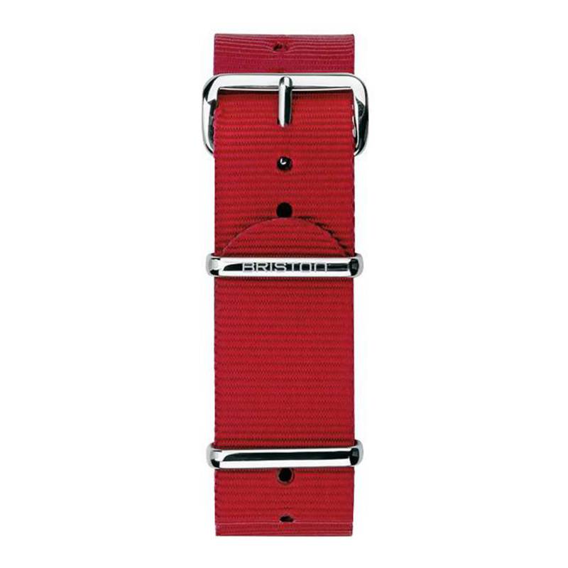 Red 20mm NATO Strap, 280mm Length, Steel Buckle - Briston