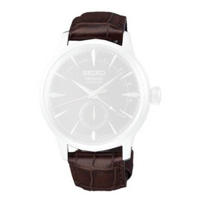 Brown Croco-Embossed Leather 20mm Watch Strap L0KE013J0 - Seiko
